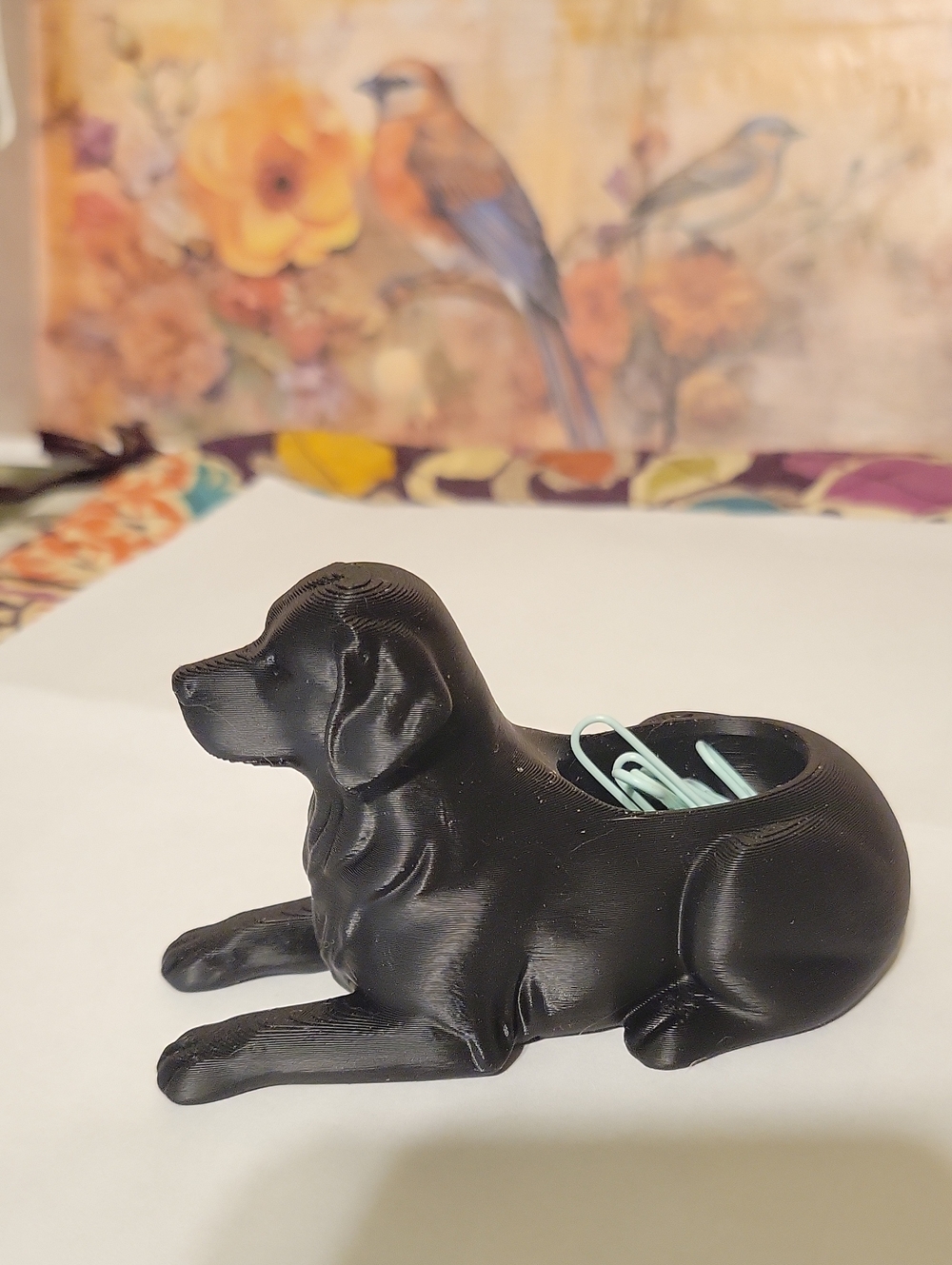 Black Dog Shaped Desk Organizer - Pet-Inspired Clip Holder